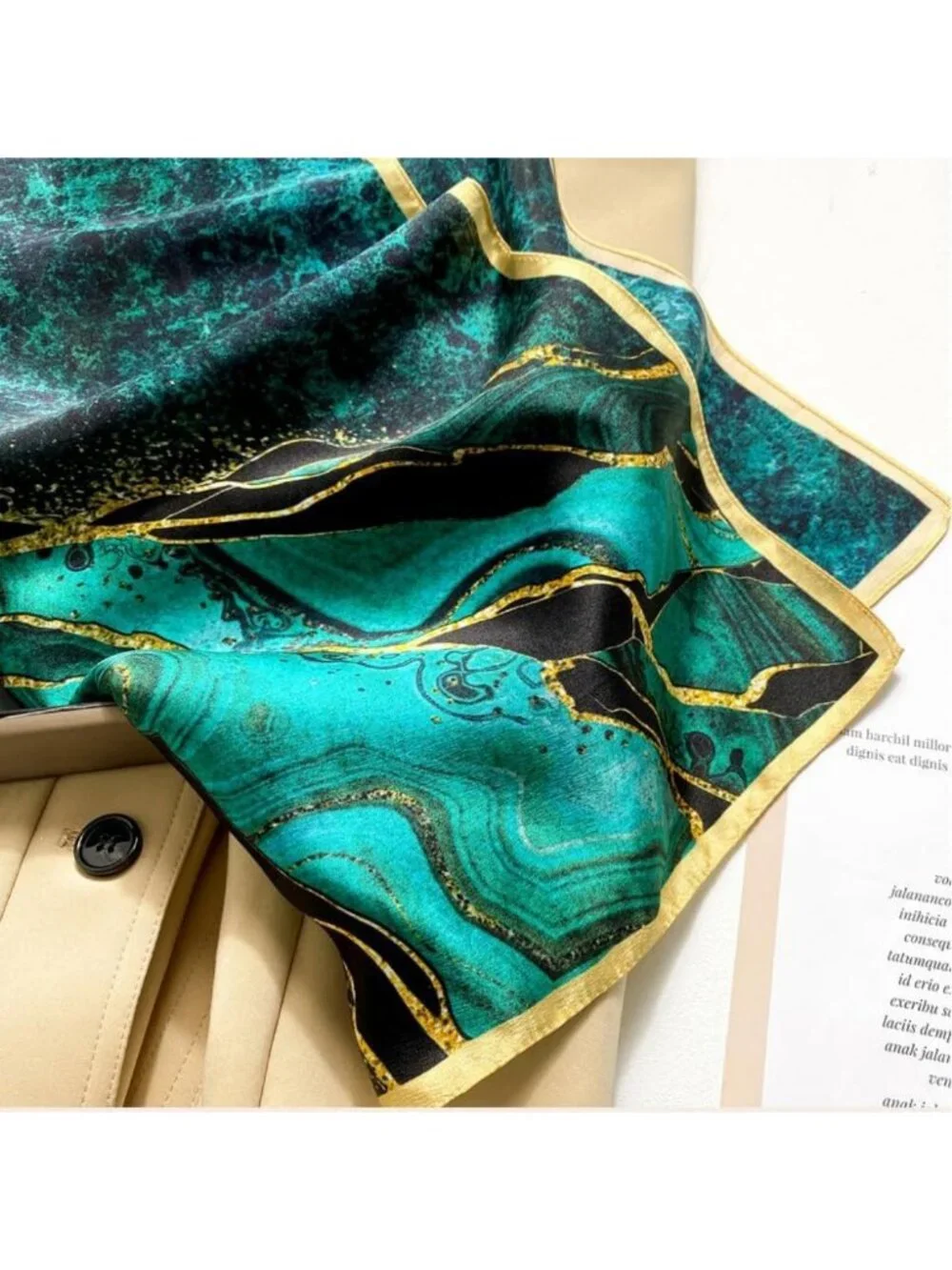 100% Pure Mulberry Silk Square Scarf 26